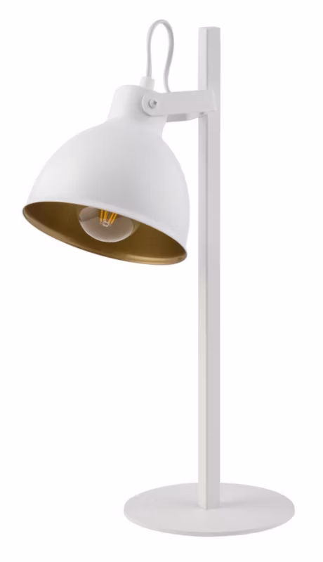 Lampa biurkowa Sigma Lighting Mars biało-złota 1 x E27 x 15W IP20 wym: 45 x 15 x 27 cm metal – 1 szt.