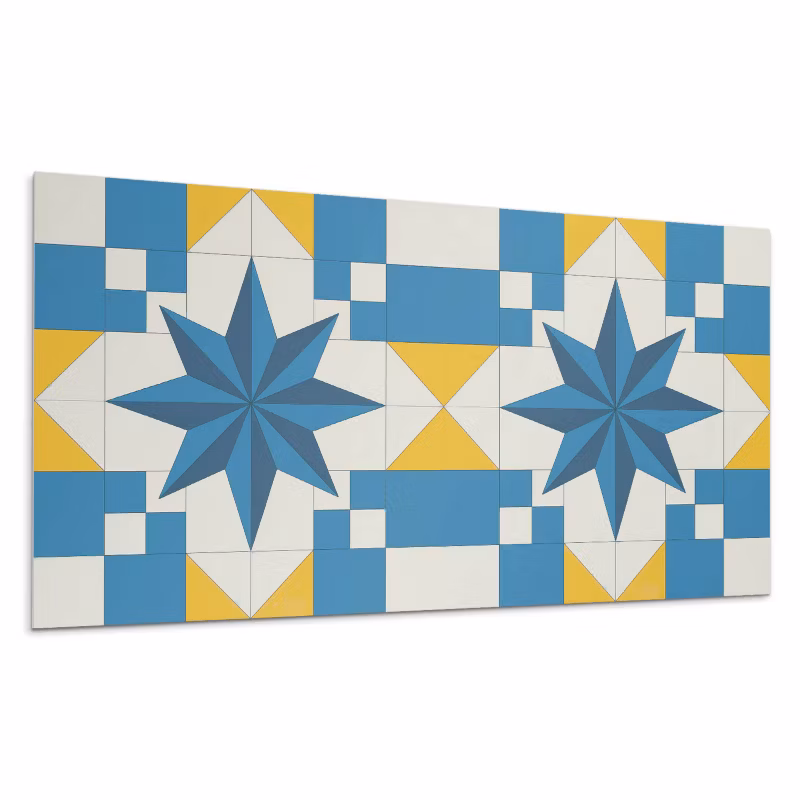 Kafelki samoprzylepne Wallfluent 60×30 cm Kształty gwiazdy w geometrycznej aranżacji 6 szt.