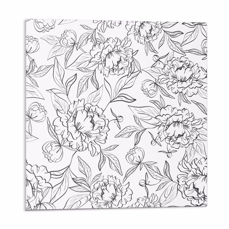 Kafelki samoprzylepne Wallfluent 30×30 cm Motyw kwiatów z delikatnymi liśćmi 9 szt.
