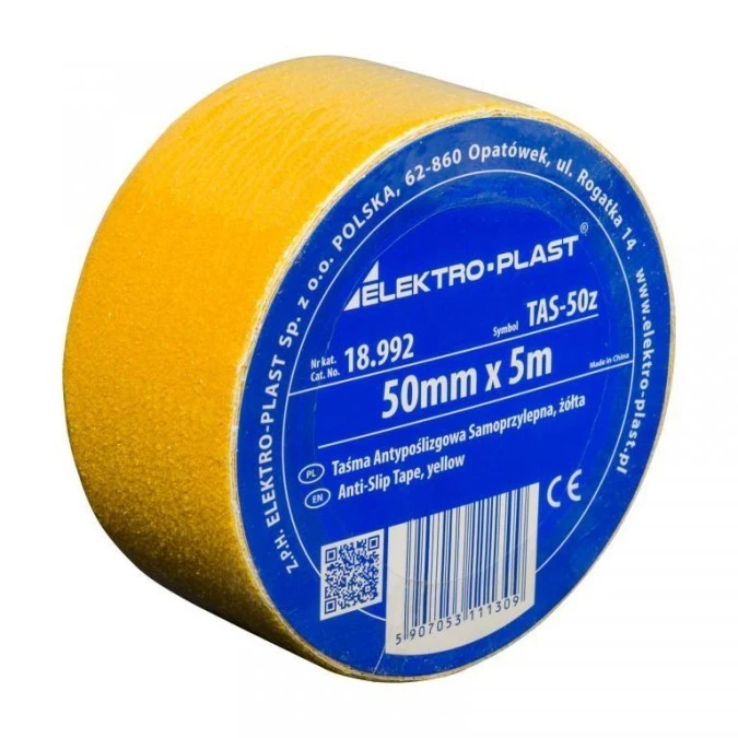 Taśma Antypoślizgowa Samoprzylepna TAS‑5z 5cm x 5m żółta 18.992
