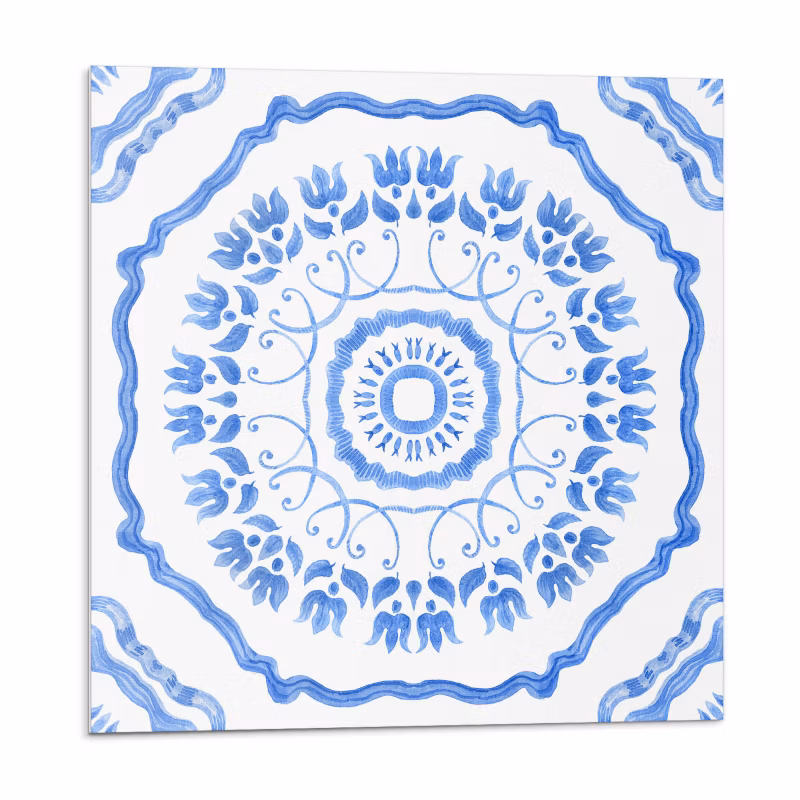 Kafelki samoprzylepne Wallfluent 30×30 cm Okrągły motyw florystyczny 9 szt.