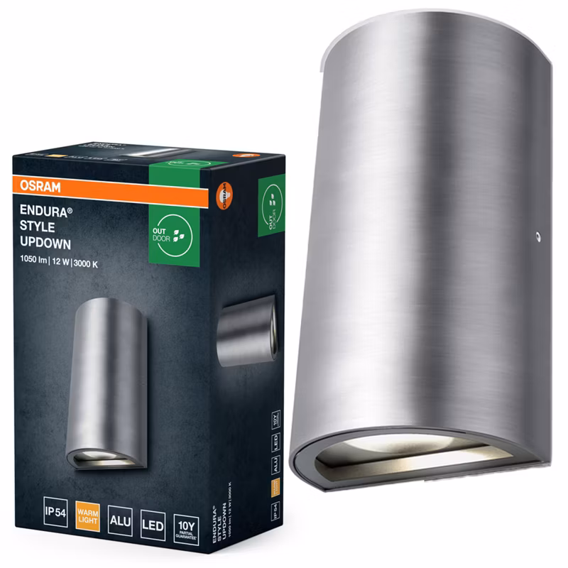Kinkiet Ogrodowy Endura Osram Lampa Elewacyjna Zewnętrzna LED 12W 700lm 3000K Aluminium IP54 1 szt.