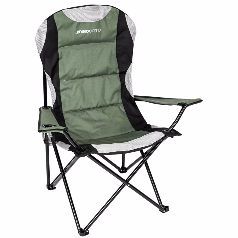 Krzesło Enero Camp turystyczne składane Lux 60X60X105cm zielono-czarne 1szt