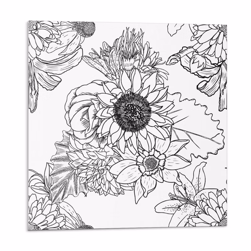 Kafelki samoprzylepne Wallfluent 20×20 cm Linie z kwiatowym motywem 20 szt.