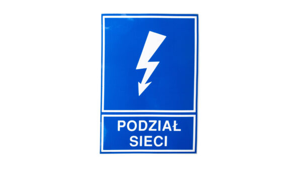 Tabliczka /znak ostrzegawczy/ TZI 148×210 /PODZIAŁ SIECI/ E04TZ-01041141600 /10szt./