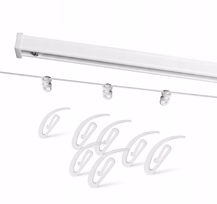 Karnisz Szyna Sufitowa Aluminiowa ZESTAW WAVE PS PANCZO Biały 250 cm 1 szt.