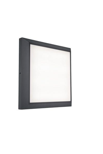 Kinkiet ścienny zewnętrzny Lutec Helena ciemny szary LED 20W 4000K 1500lm IP54 wym: 22 x 22 x 3,6 cm aluminium – 1 szt.