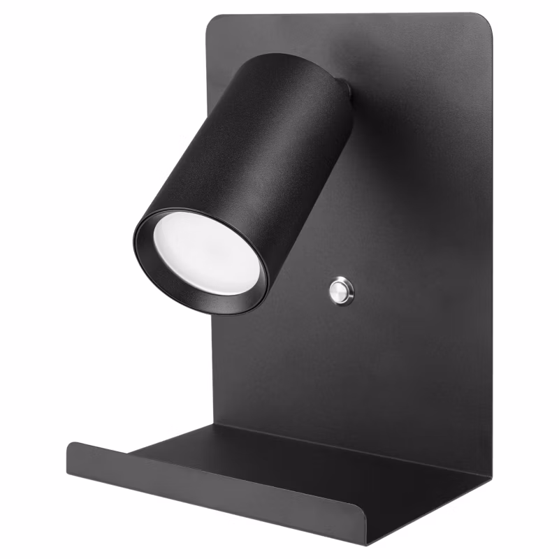 Kinkiet ścienny GU10 MasterLED Kaliso z portem USB A czarny mat lampa oświetlenie 1 szt.