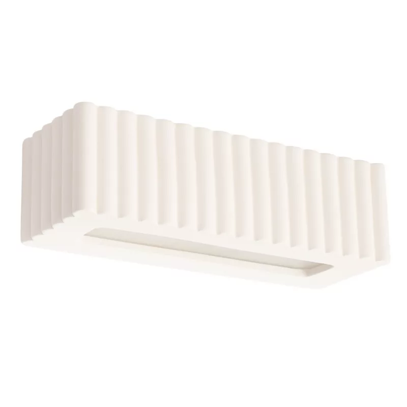 Kinkiet ścienny ryflowany Sollux Lighting RIGATA biały 1xE27x20W IP20 – 1 szt.