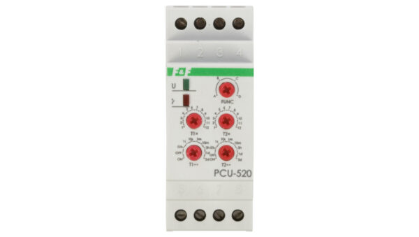 Przekaźnik czasowy 2P 8A 0,1sek-576h 230V AC wielofunkcyjny PCU-520