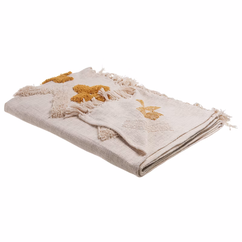 Koc Adoni Bawełna 130 x 180 cm Beżowy 1 szt.