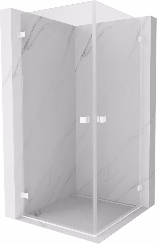 Kabina prysznicowa uchylna Mexen Lunar-B transparent biały 95×95 cm 1 szt.