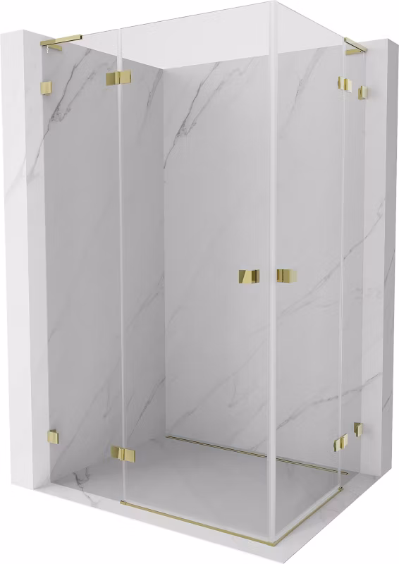 Kabina prysznicowa Mexen Lunar L Duo uchylna 100 x 80 cm transparent złota 1 szt.