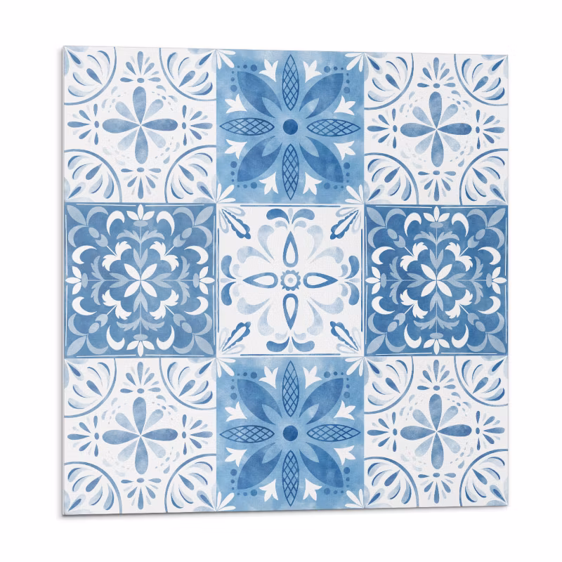 Kafelki samoprzylepne Wallfluent 30×30 cm Motyw kwiatowy w stylowych kafelkach 9 szt.