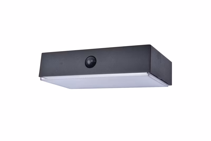 Kinkiet solarny z czujnikiem Lutec Fadi czarny LED 5W 2600K-6000K 800lm IP44 wym: 4,3 x 18 x 10,5 cm tworzywo sztuczne – 1 szt.