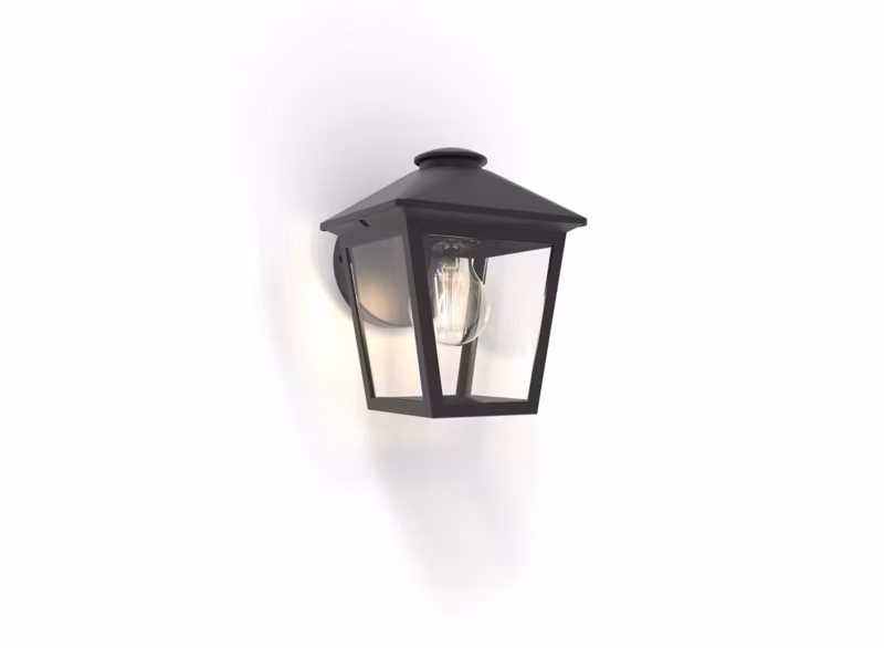 Kinkiet ścienny zewnętrzny Lutec Zago czarno-biały 1 x E27 x 40W IP44 wym: 19,9 x 16 x 16,3 cm – 1 szt.