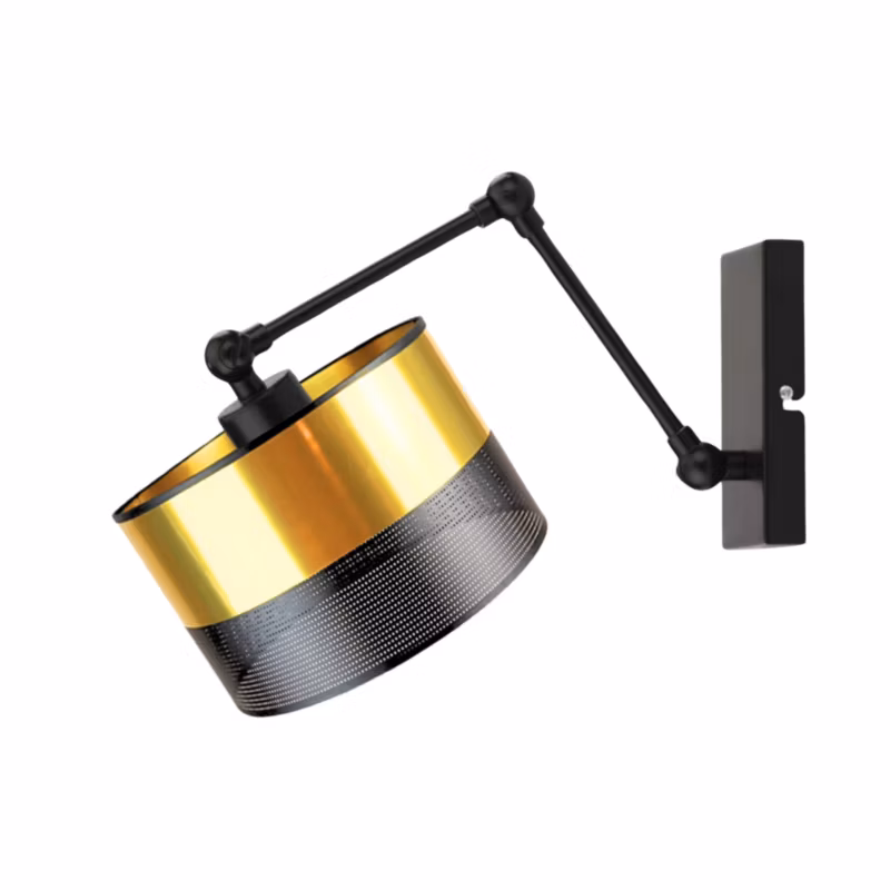 Kinkiet Volta Light Factory Soul Czarny/Złoty Abażur 1xE27 1szt.