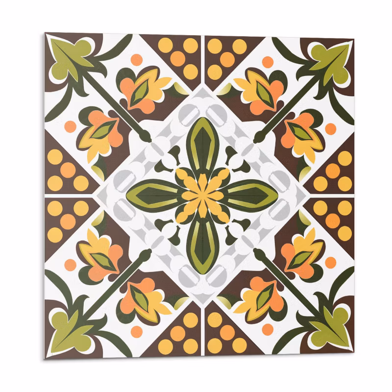 Kafelki samoprzylepne Wallfluent 20×20 cm Symetryczny motyw florystyczny 20 szt.