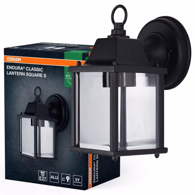 Kinkiet Ogrodowy Endura Osram Lampa Elewacyjna Zewnętrzna Latarnia E27 Czarny IP43 1 szt.