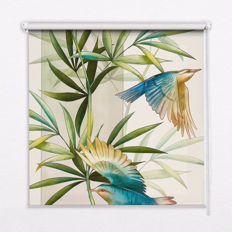 Roleta Do Okien Tulup 70×140 cm Ptaki W Liściach Montaż do ściany/sufitu 1 szt.
