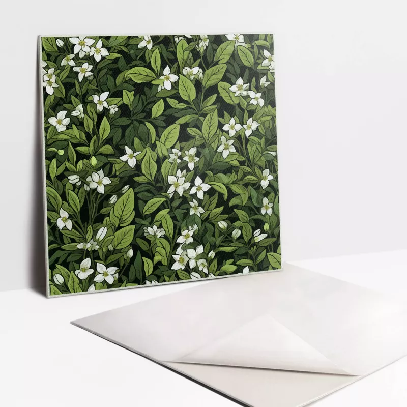 Kafelki samoprzylepne Tulup 30×30 cm Białe kwiaty i liście 9 szt.