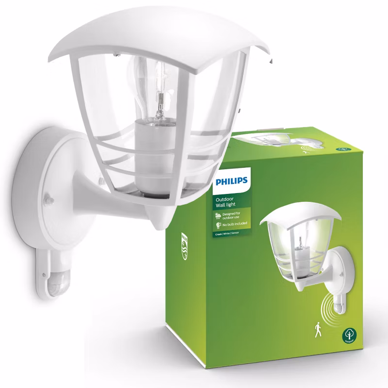 Kinkiet Philips z czujnikiem ruchu Creek biały aluminium Lampa Elewacyjna 1szt.