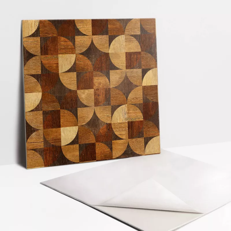 Kafelki samoprzylepne Tulup 30×30 cm Odcienie brązowego drewna 9 szt.