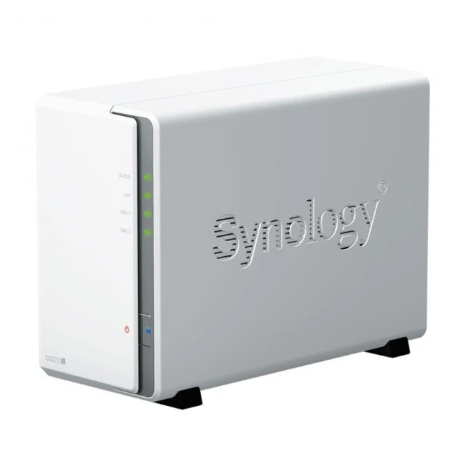 Synology DS223j 2‑zatokowy serwer NAS, ARM, 1GB RAM, 1GbE RJ‑45, Tower