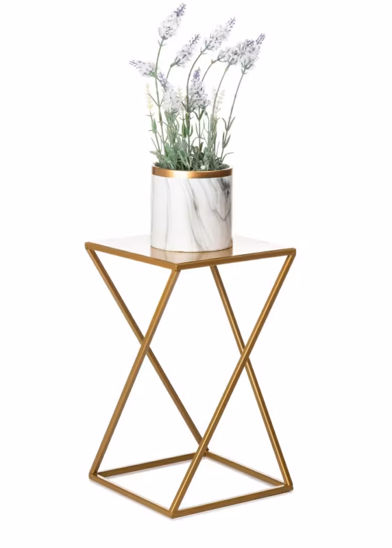 Kwietnik stojący Timber HowHomely Metalowy Złoty 24×40 cm 1 szt. 5907600422124