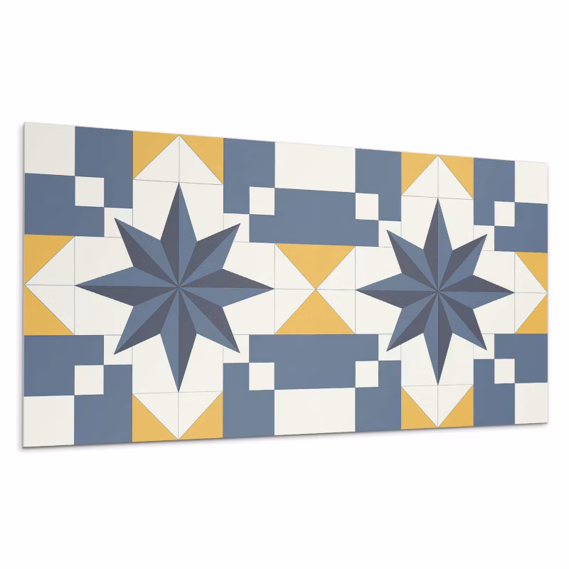 Kafelki samoprzylepne Wallfluent 60×30 cm Stylowy motyw gwiazdy w geometrii 6 szt.