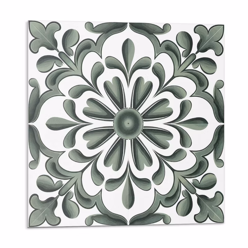 Kafelki samoprzylepne Wallfluent 30×30 cm Roślinny wzór w obramowaniu 9 szt.