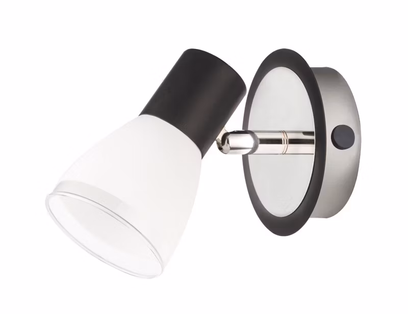 Kinkiet ścienny Rabalux Ati czarno-biały z włącznikiem do sypialni 1 x E14 x 15W IP20 wym: 13 x 11 x 16,5 cm – 1 szt.