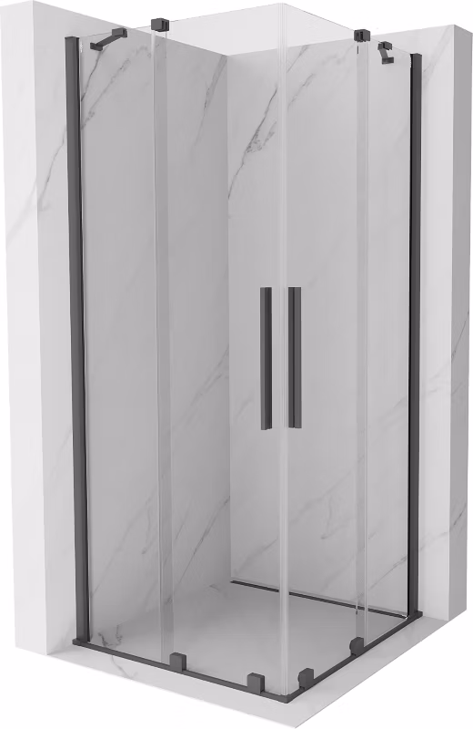 Kabina prysznicowa Mexen Velar Duo rozsuwana 90 x 90 cm transparent gun gray szczotkowana 1 szt.