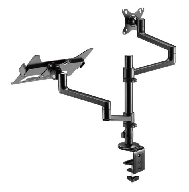 Uchwyt do monitora Deluxe z ramieniem na laptopa, czarny 74417