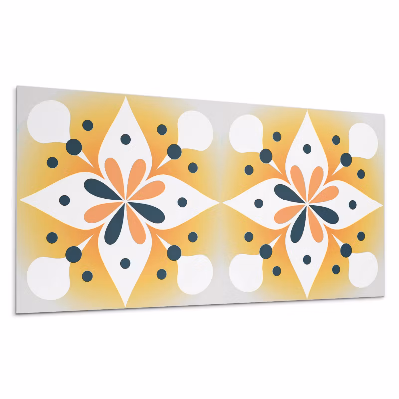 Kafelki samoprzylepne Wallfluent 60×30 cm Wzór kwiatów z drobnymi kropkami 6 szt.