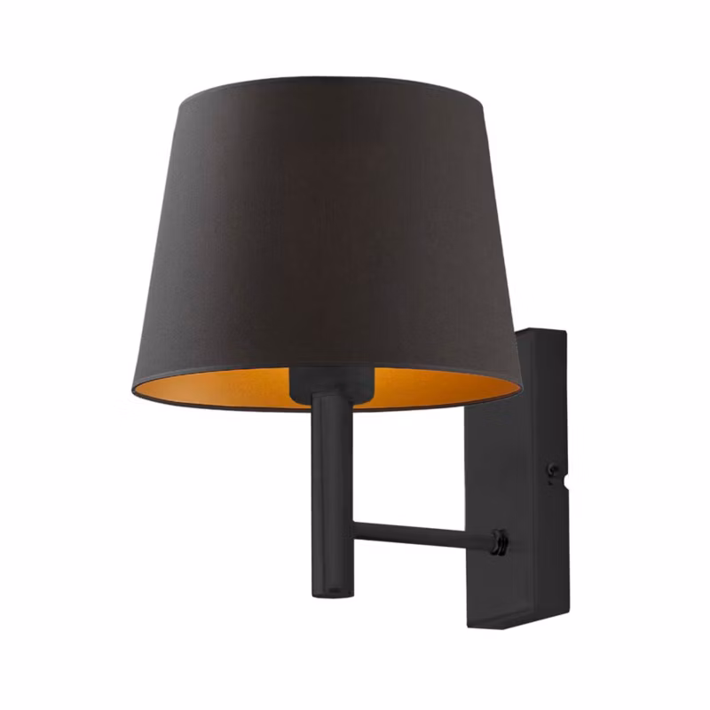 Kinkiet Volta Light Factory Grand Czarny/czarny ze złotem Abażur 1xE27 1szt.