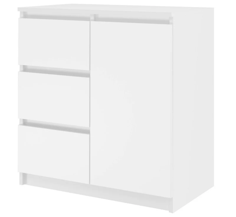 Komoda Topeshop 1D3S Szafka 1 Drzwi 3 Szuflady Biała 40x80x75 cm 1 szt.