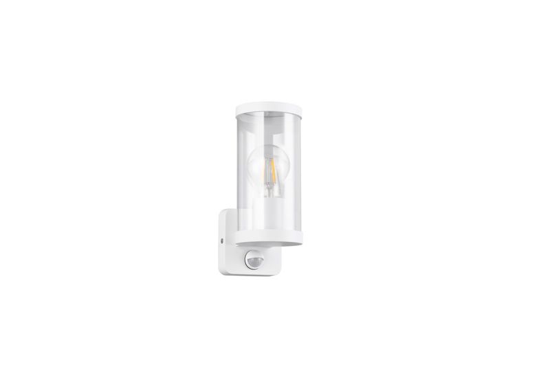 Kinkiet zewnętrzny z czujnikiem RL Bonito biały 1 x E27 x IP44 wym: 23 x 9,5 x 9,5 cm – 1 szt.