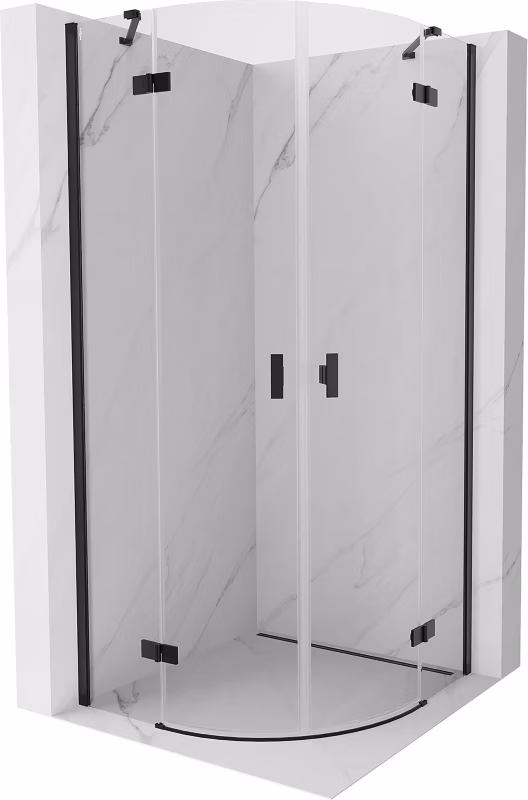 Kabina prysznicowa półokrągła Mexen Mist czarna 70×70 cm – 8A33-070-070-70-00 1 szt.