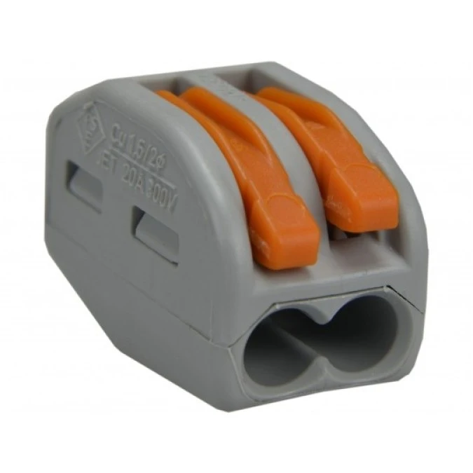Szybkozłączka 2x 0,08‑4,0mm2 uniwersalna (na drut / na linkę) 400V/32A ORYGINALNA woreczek 10szt. 222‑412
