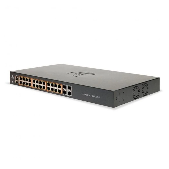 Switch 24x RJ45 1000Mb/s PoE+, 4x SFP+, 200W, zarządzalny Cambium cnMatrix EX1028‑P
