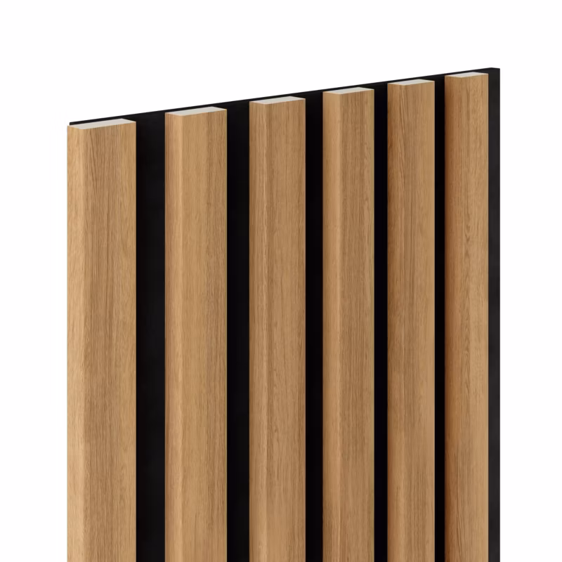 Lamele ścienne na czarnym filcu 6L Marbet Design WOODLINE 270×30 cm Dąb jasny 5 szt.