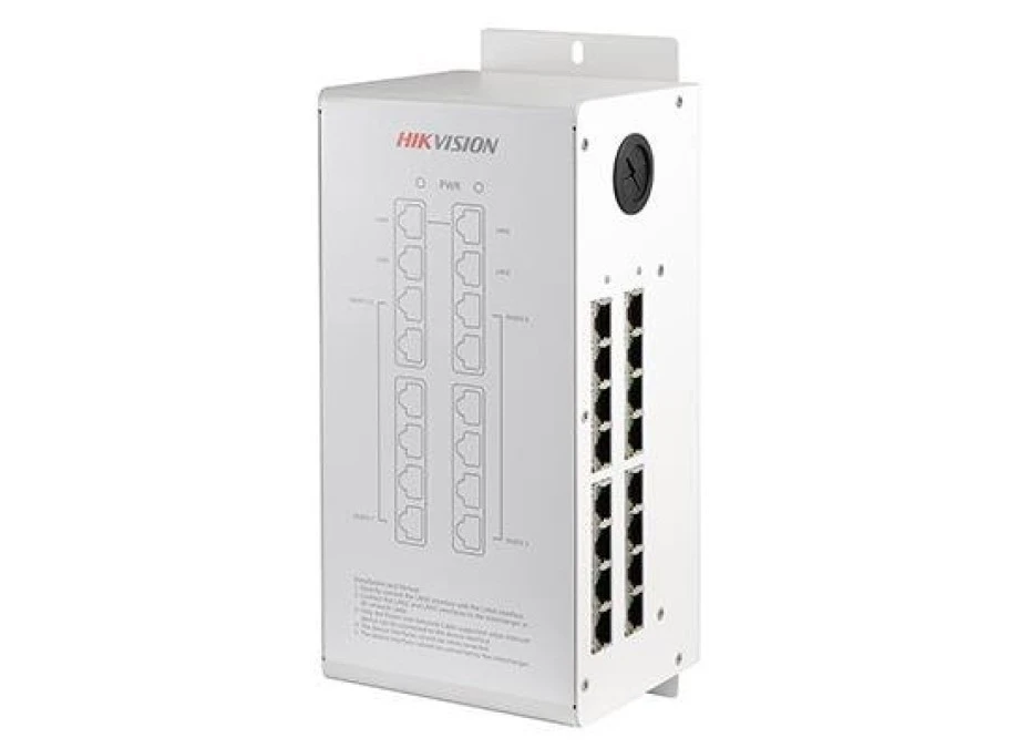Switch, 16 portów x 100Mbps (12 portów POE, 4 interfejsy kaskadowe LAN), przeznaczony do stacji w…