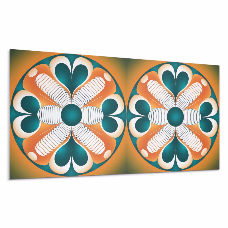 Panele samoprzylepne Wallfluent 40×20 cm Symetryczny wzór kwiatowy 10 szt.