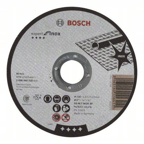 Tarcza do cięcia stali Bosch 125×1,6×22,2mm INOX