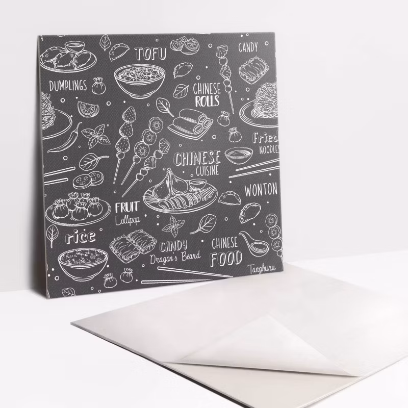 Kafelki samoprzylepne Tulup 30×30 cm Rysunkowy motyw jedzenia 9 szt. II