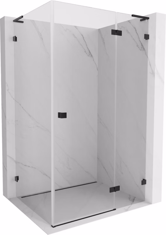 Kabina prysznicowa uchylna Mexen Lunar L transparent czarna 100×80 cm 1 szt.