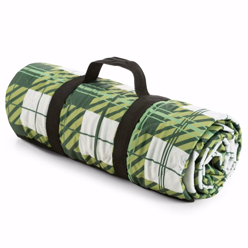 Koc PIKNIK 2 Eurofirany 130×145 cm biało zielony w kratę 1 szt.