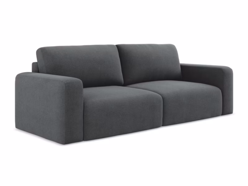 Kanapa 3-osobowa z funkcją spania LaMiaSofa OSTIA z tkaniny strukturalnej 244×102 cm szary 1 szt.