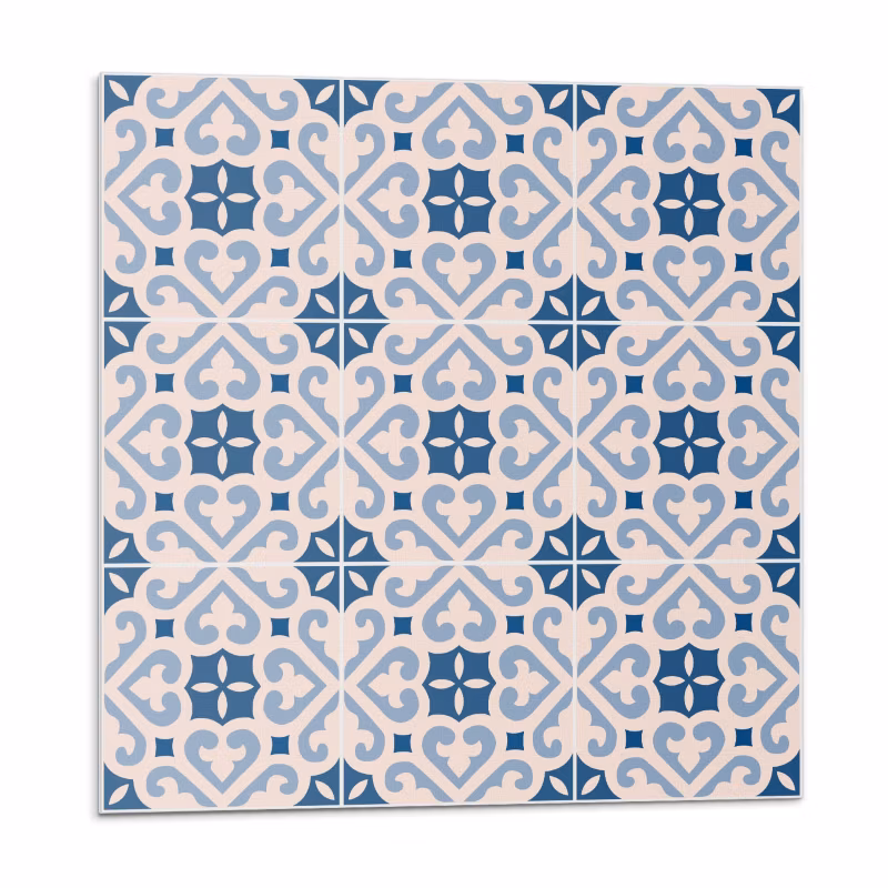 Kafelki samoprzylepne Wallfluent 30×30 cm Wzór z zdobieniami na płytkach 9 szt.